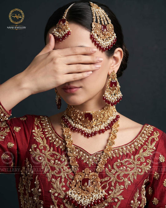 Designer hand made 6 pcs complete bridal set-2023