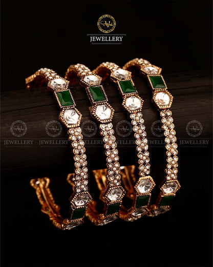 Nida 4 Pcs uncut Bangles set Golden BL-506