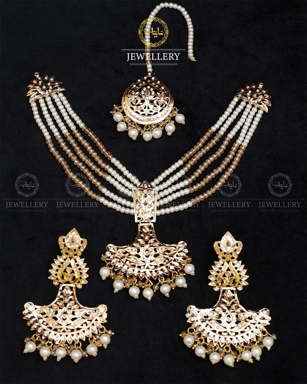 Gold plated Hyedrabadi Chokar set N-1037