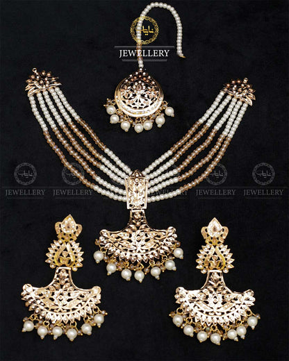 Gold plated Hyedrabadi Chokar set N-1037