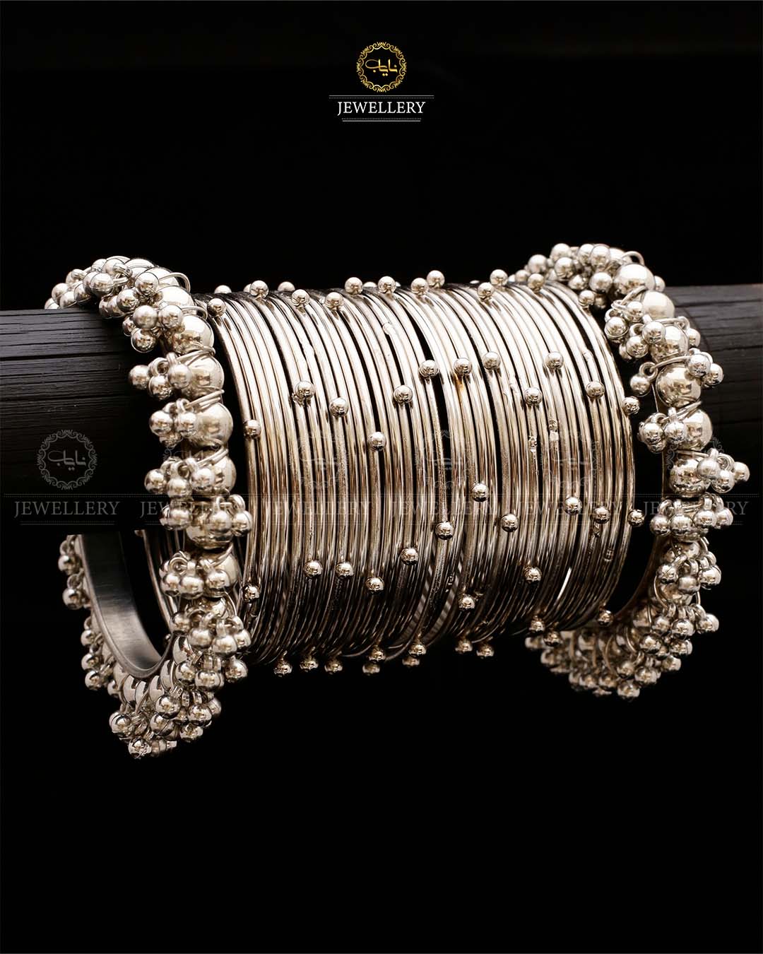 Silver Metal Bridal Bangles set-2550 Nayab Jewellery