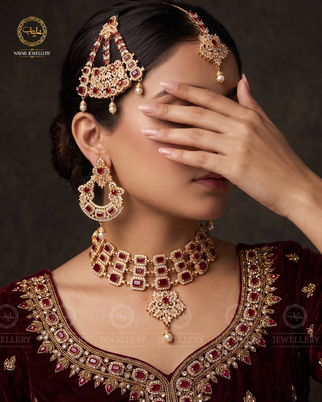 Orchid Zarcon Bridal set -2199-Golden