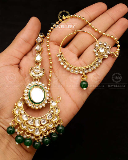 Indian Uncut Kundan 7 pcs Birdal Set-2720 Nayab Jewellery
