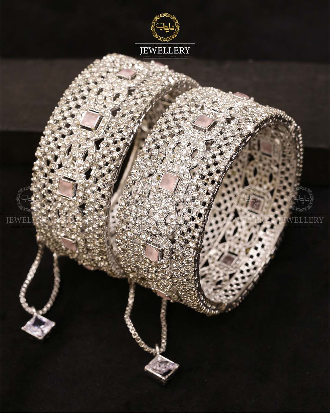 Nargis Zarcon Openable Bangles (pair)-2706 Nayab Jewellery