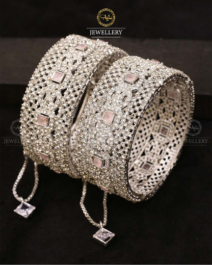 Nargis Zarcon Openable Bangles (pair)-2706 Nayab Jewellery
