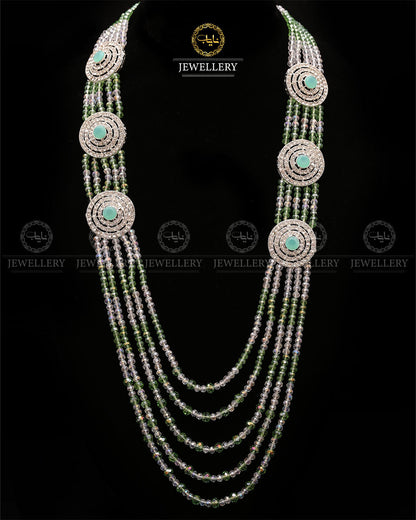 Bridal Broch Mala (with out Earrings)-2731-Silver Nayab Jewellery