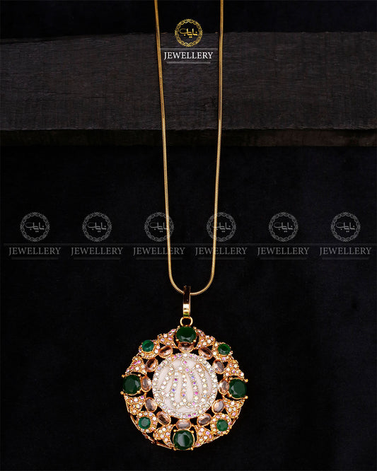 Turkish Calligraphy Allah pendant with chain-2628 Nayab Jewellery