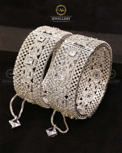 Nargis Zarcon Openable Bangles (pair)-2706 Nayab Jewellery