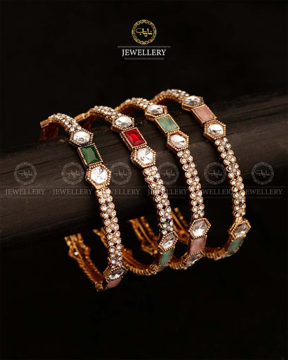Nida 4 Pcs uncut Bangles set Golden BL-506