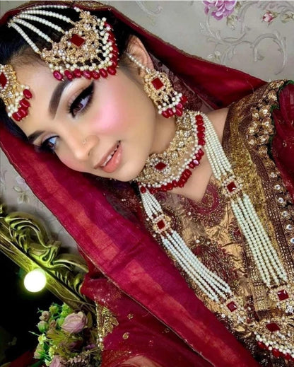 Egyptian 6 pcs Bridal Double Necklace with Jhumkaz NJ-1918 Nayab Jewellery