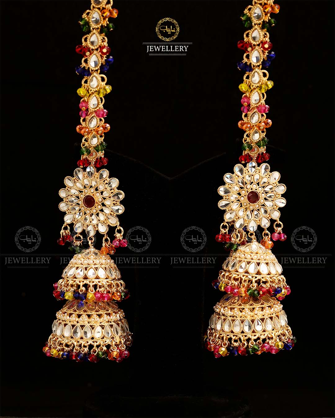 Kundan 2 Step Sahara Jhumka-2906