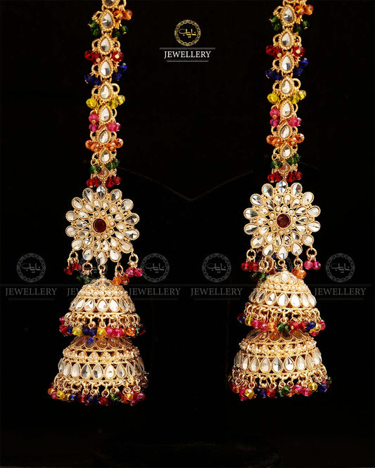 Kundan 2 Step Sahara Jhumka-2906