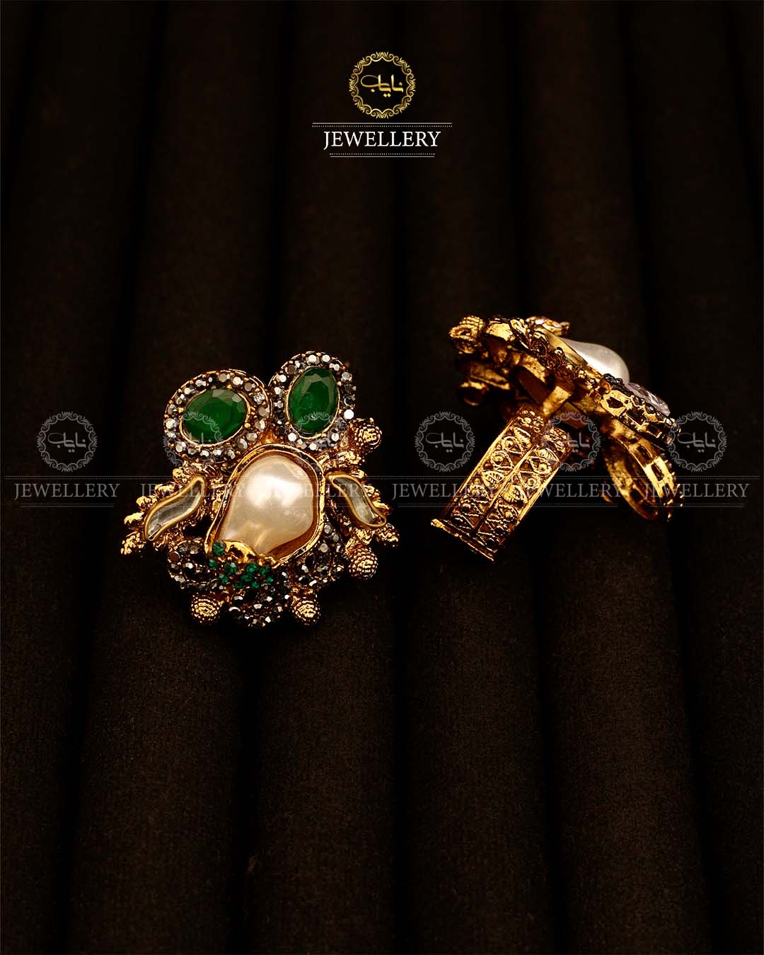 Turkish mother pearl Adjustable Ring-2946