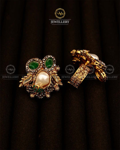 Turkish mother pearl Adjustable Ring-2946