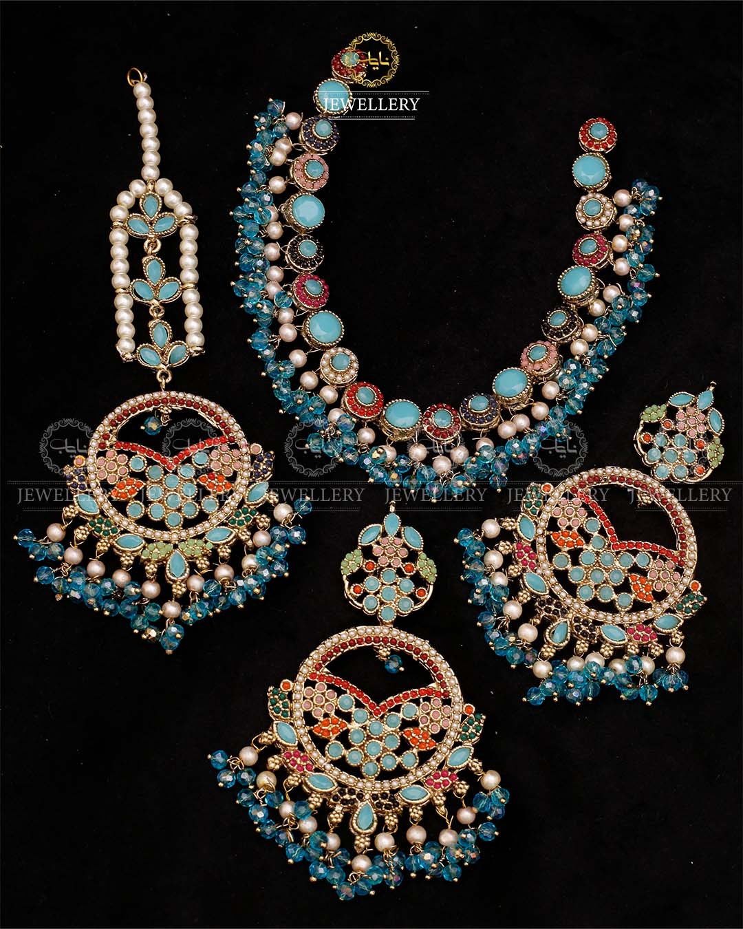 Noratan Necklace set with Tika-2614 Nayab Jewellery