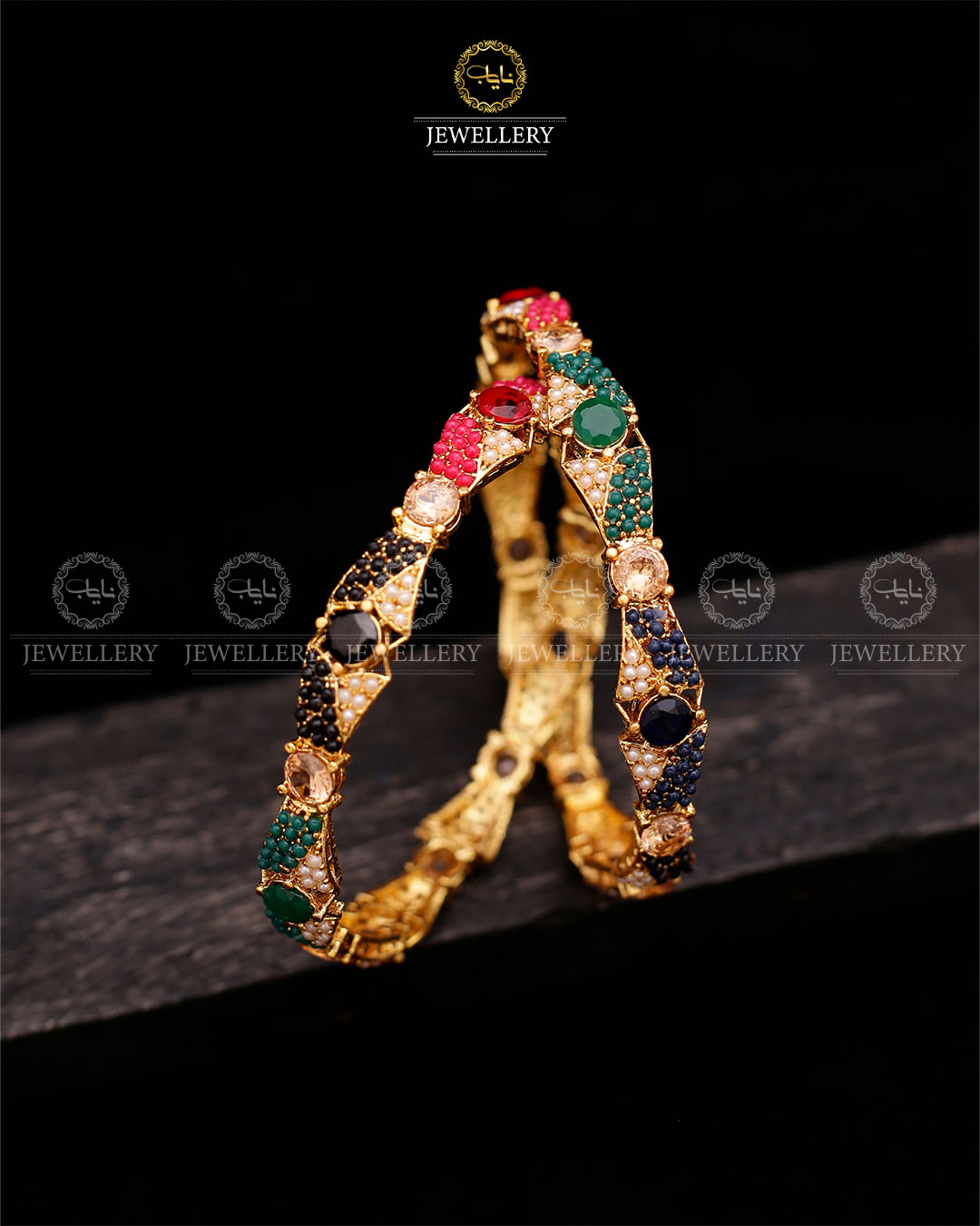Mosaic pattern Noratan Bangles-2596 Nayab Jewellery