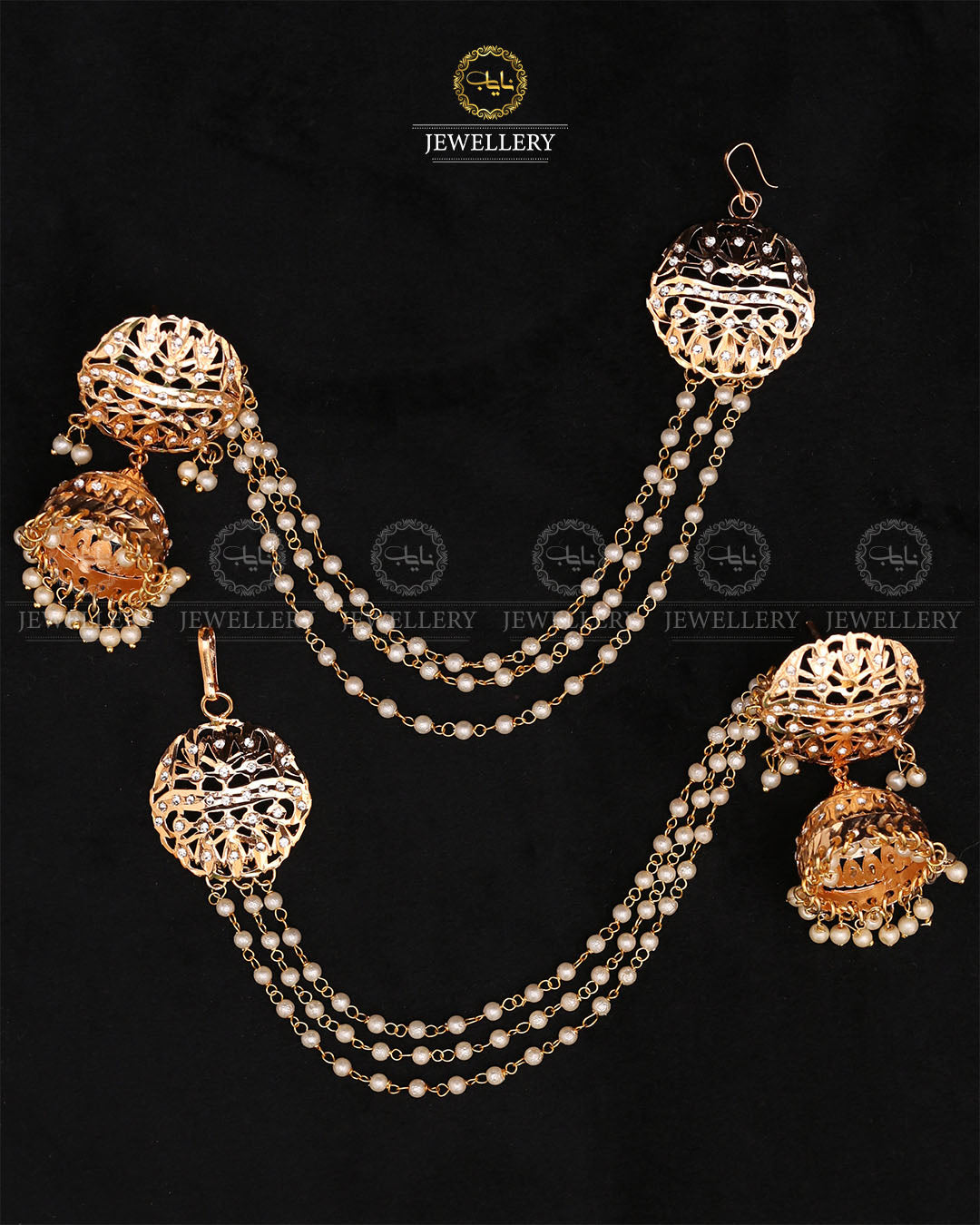 Gold plated Bahubali Hyedrabadi sahara Jhumki-2750 Nayab Jewellery