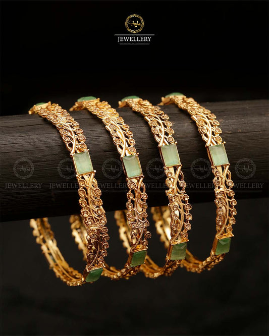 Fancy 4 pcs Bangles-2890-Golden