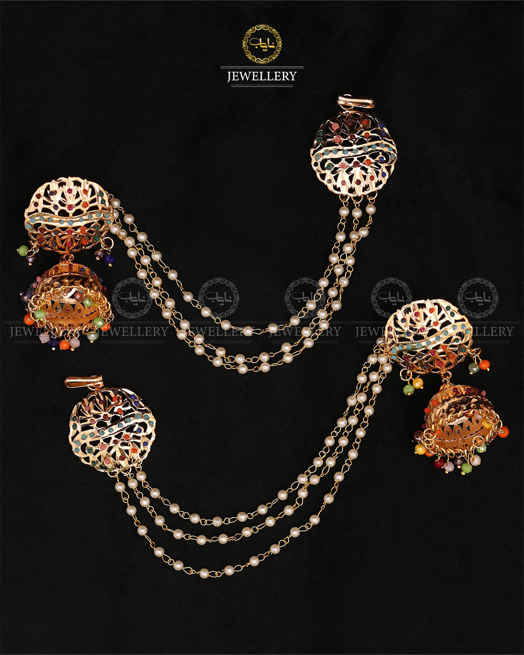 Gold plated Bahubali Hyedrabadi sahara Jhumki-2750 Nayab Jewellery