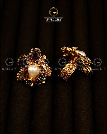 Turkish mother pearl Adjustable Ring-2946