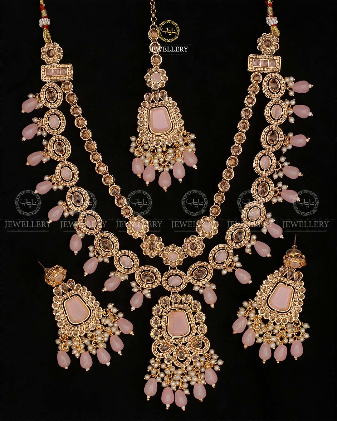 2 layers Bridal Necklace set-2533 Nayab Jewellery