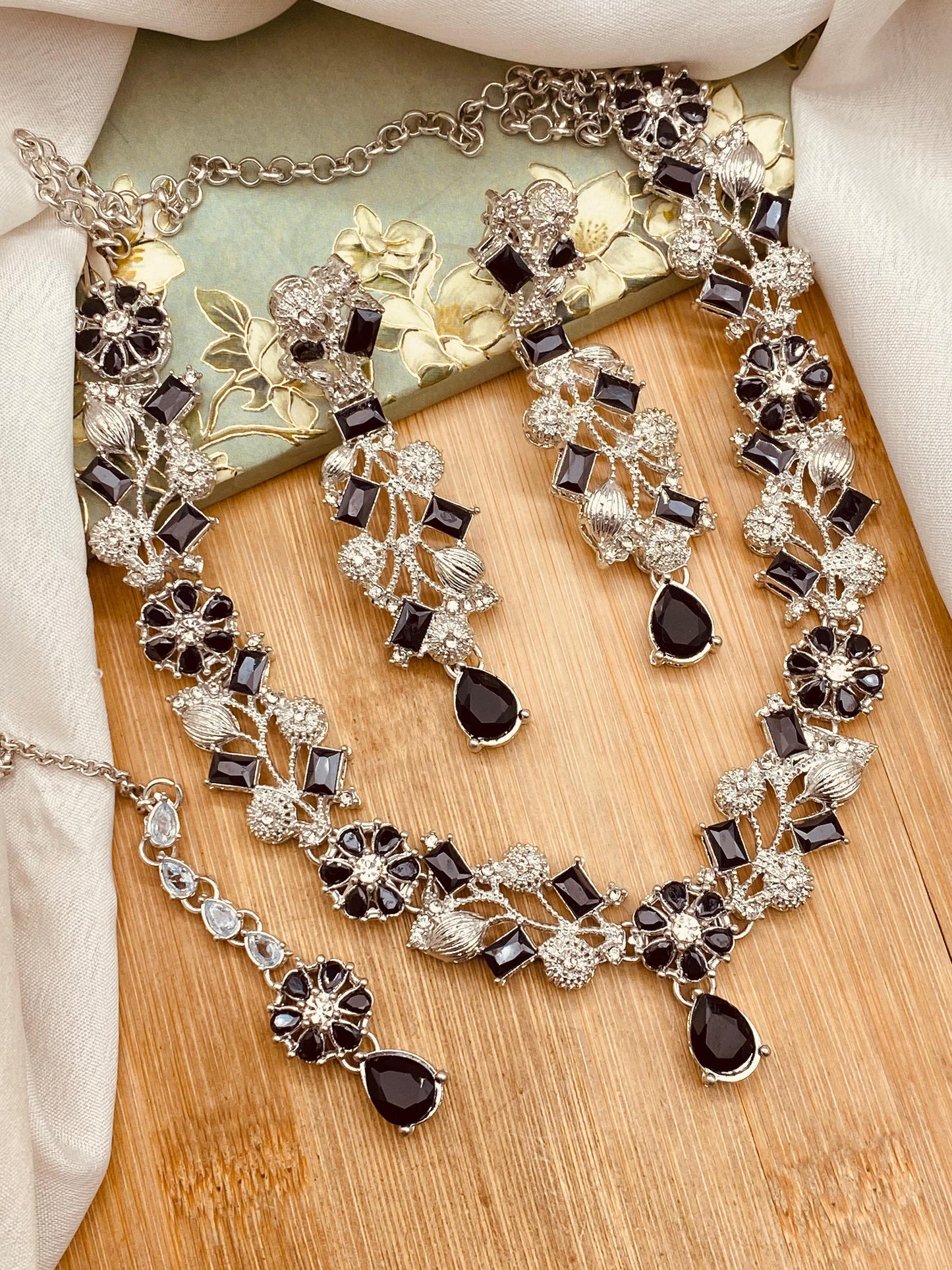 Turkish Necklace Set NJ-1528-Silver