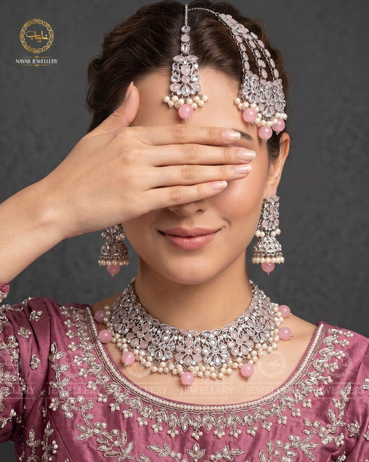 Fliexible Zirconia Bridal set-2852-Silver