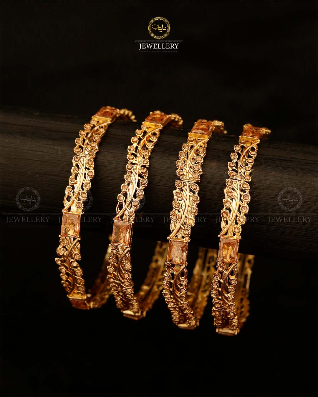 Fancy 4 pcs Bangles-2890-Golden