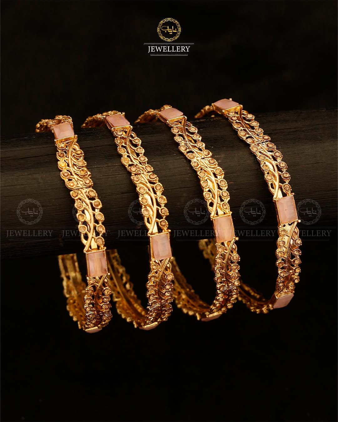 Fancy 4 pcs Bangles-2890-Golden