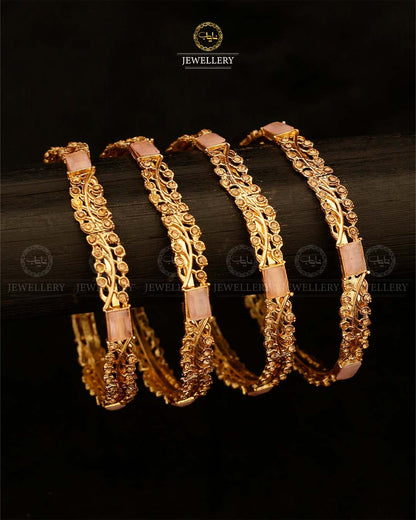 Fancy 4 pcs Bangles-2890-Golden