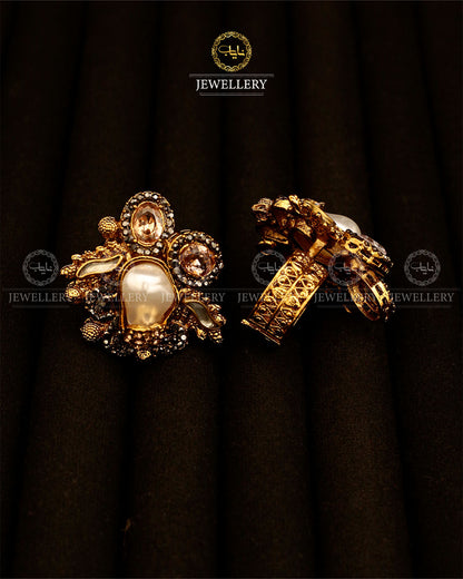 Turkish mother pearl Adjustable Ring-2946