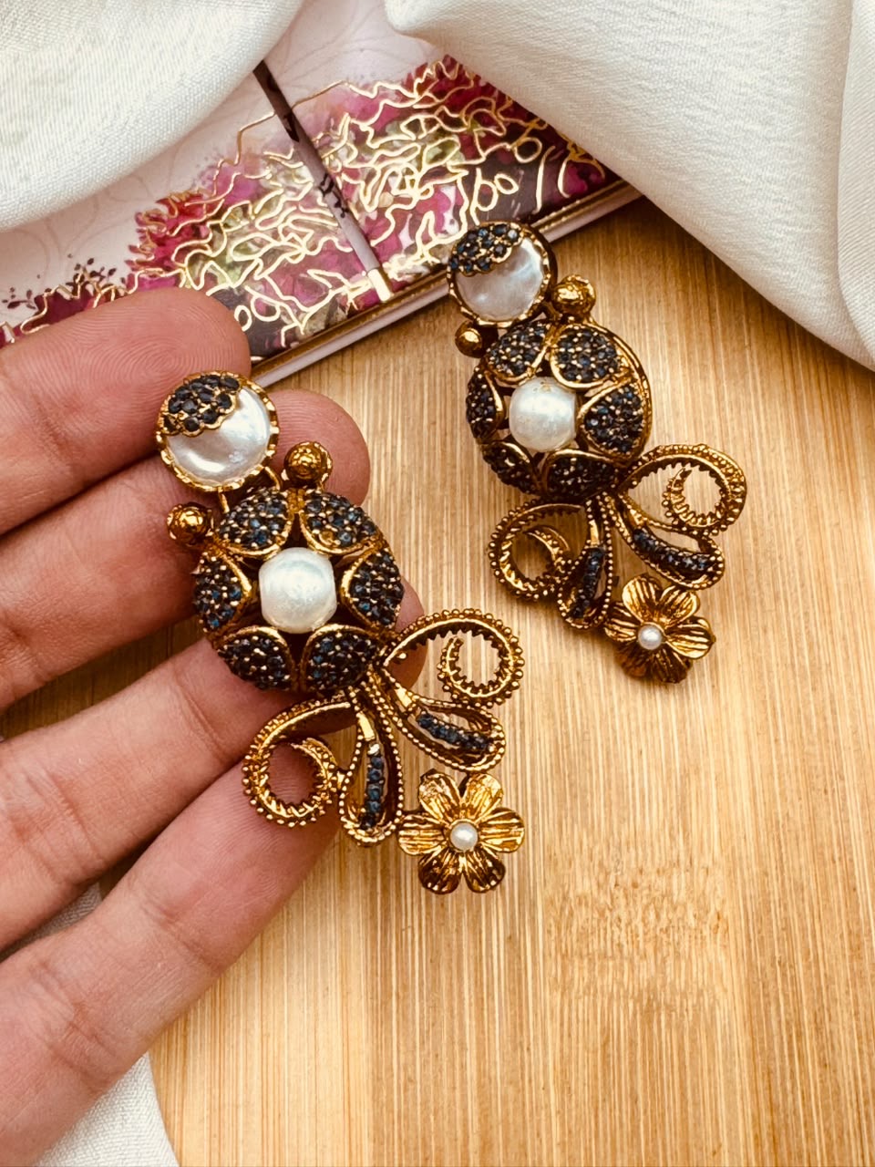Turkish Mother Pearl Earrings E-3056