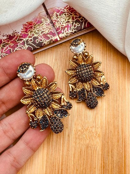 Turkish Sun Flower Earrings E-3055