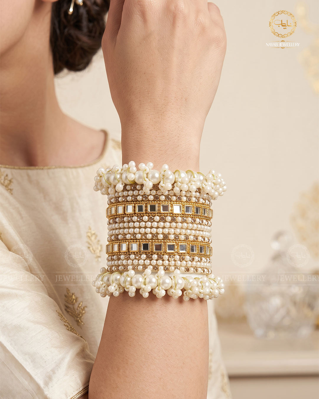 Pearl Bridal Bangles set -2545