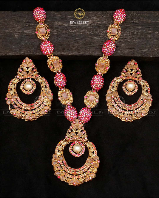 Turkish Necklace set-2534-Golden Nayab Jewellery