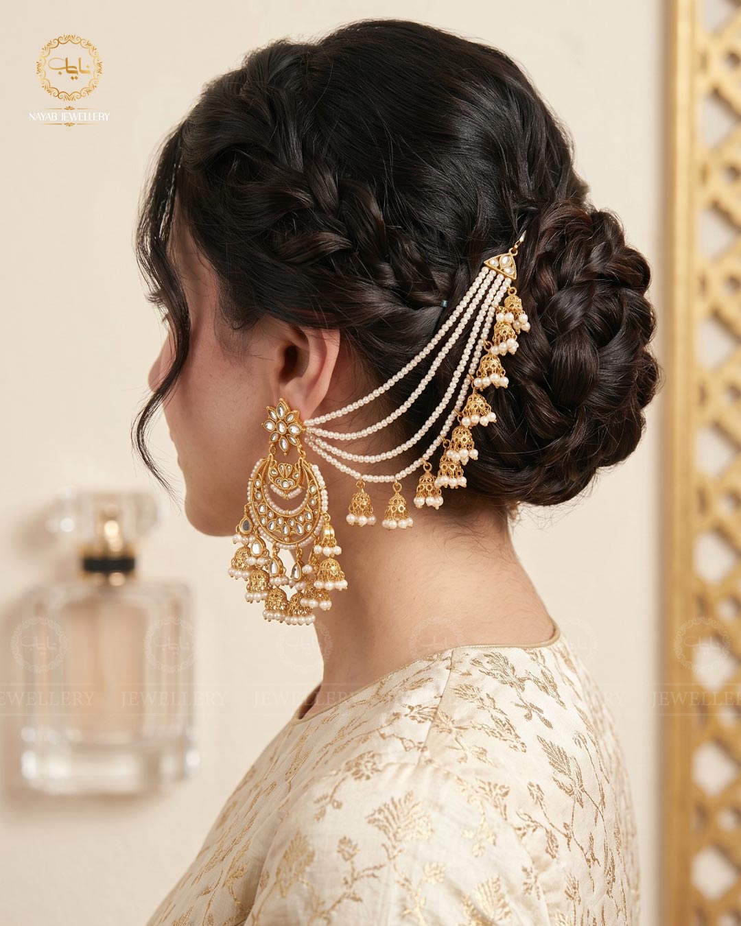 Zeenat Kundan Sahara Hoop Earrings-2400