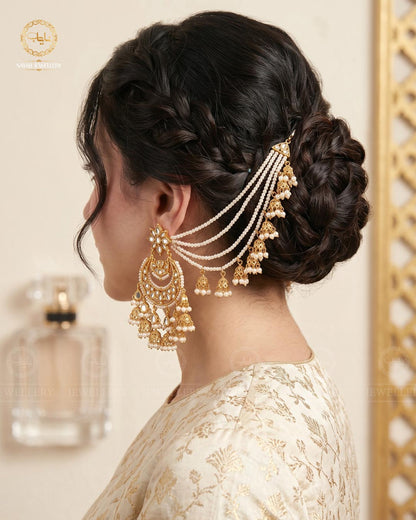 Zeenat Kundan Sahara Hoop Earrings-2400