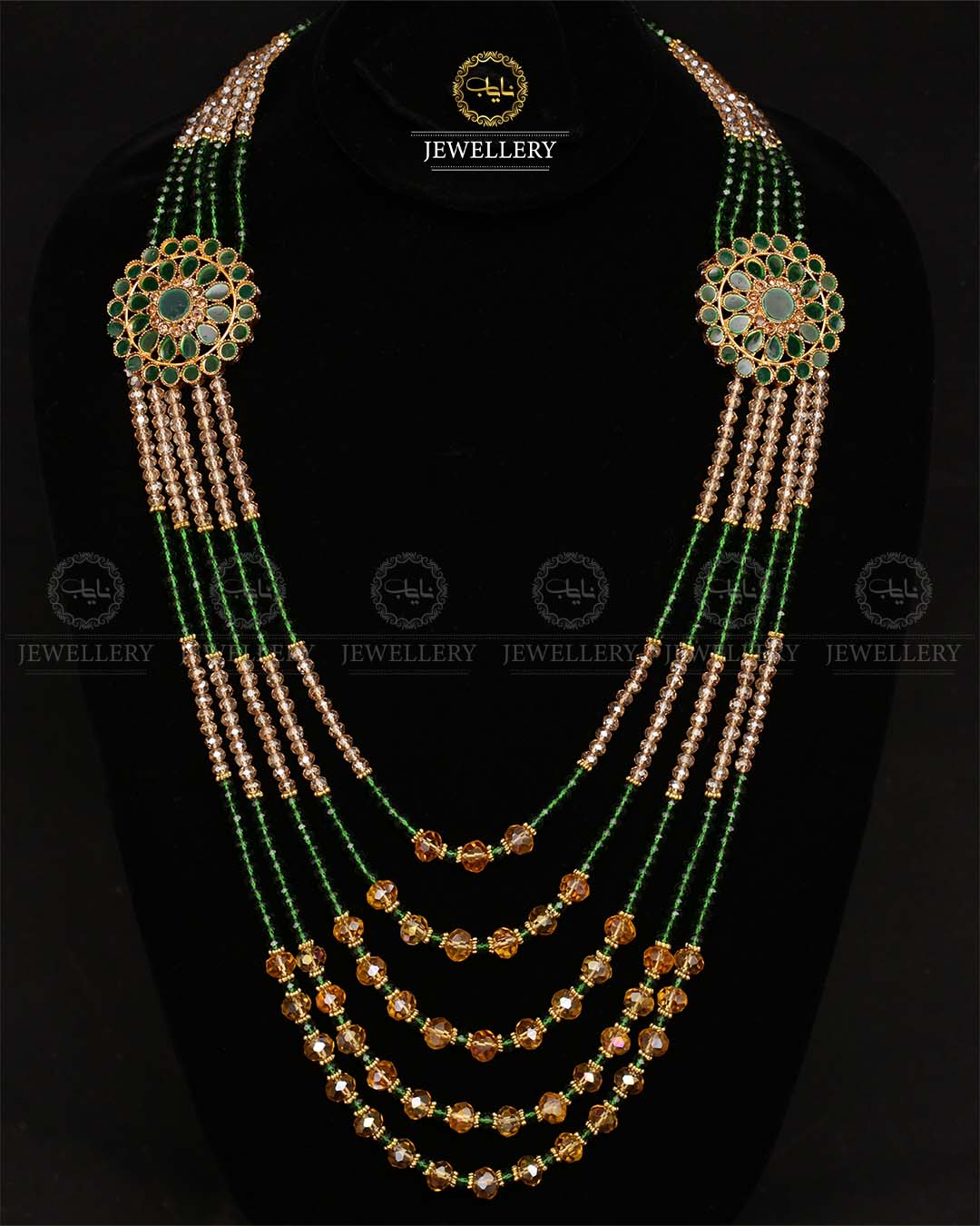 Kundan 5 layers Bridal Mala-2171-Golden