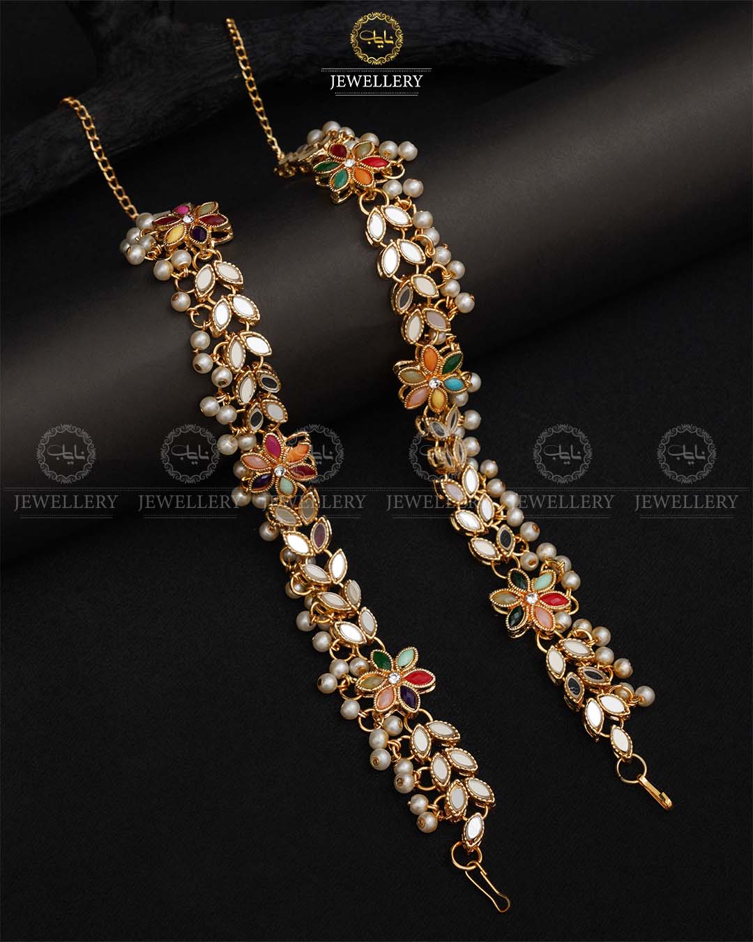 Kundan Anklet pazeb (pair)-2038-Golden