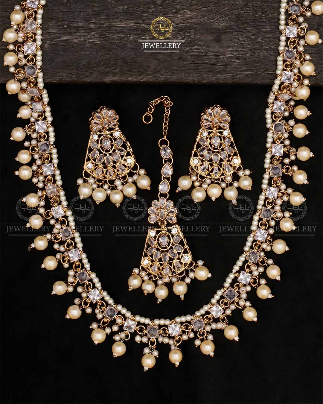Zirconia Long Mala set-2535 Nayab Jewellery