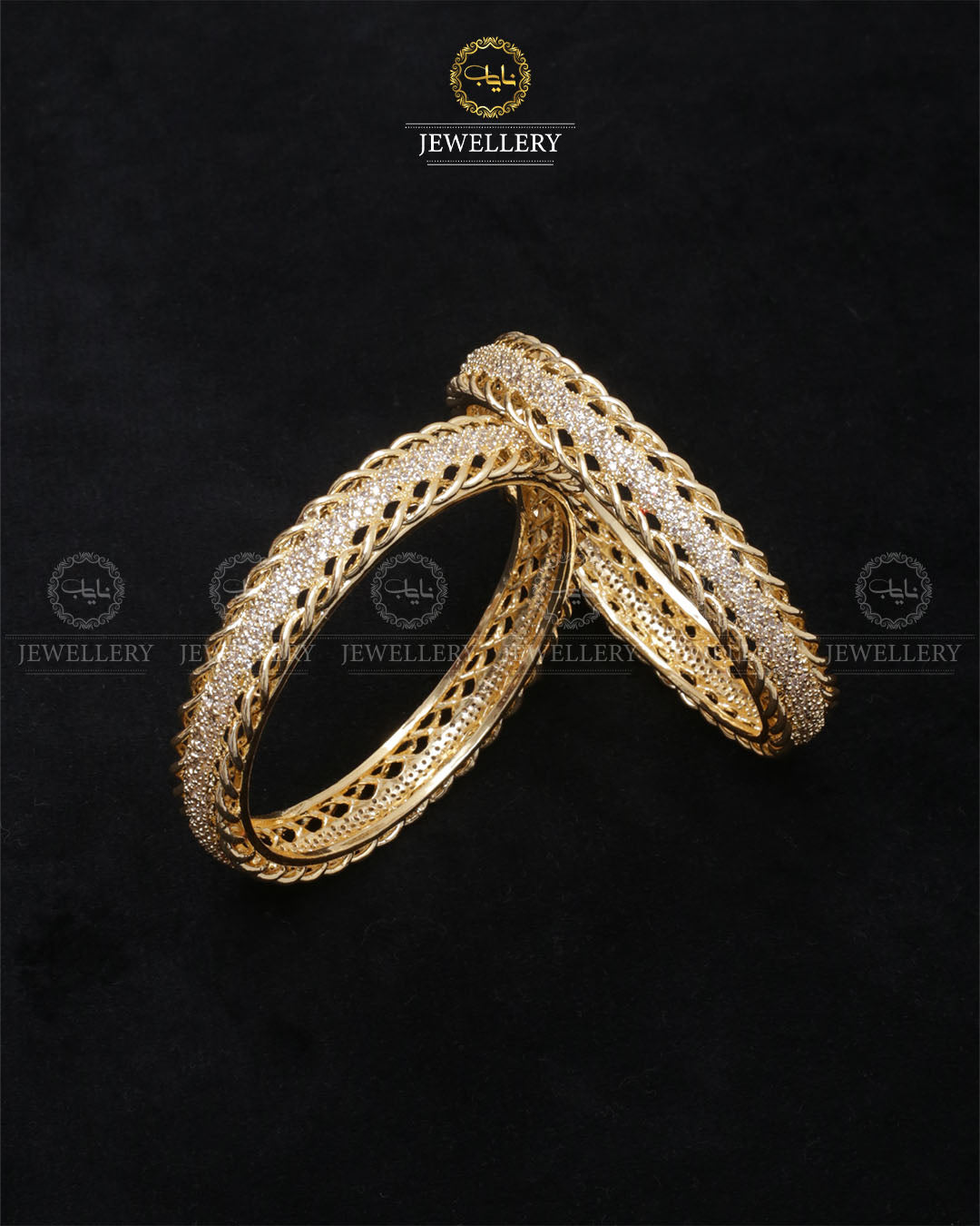 American dimond jarao Bangles (pair)-2452 Nayab Jewellery