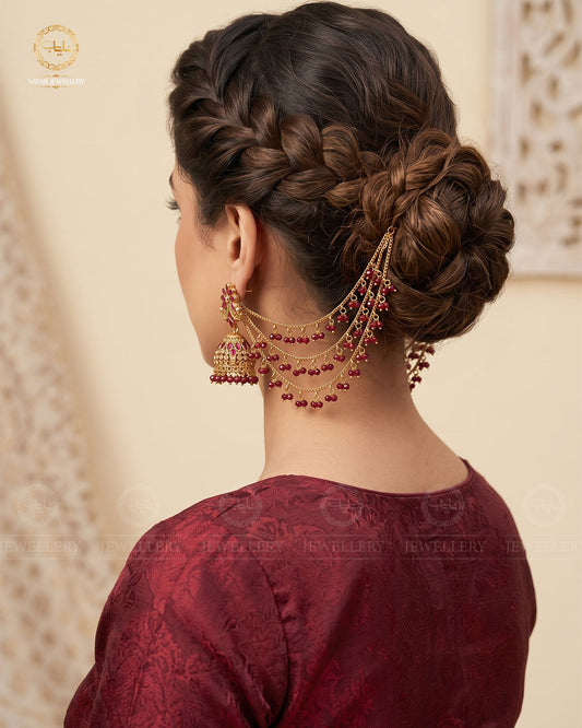 Mariam Designer Antique Polish 3 Layers Sahara Jhumki E-3000