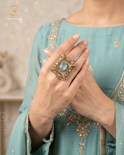 Turkish Square Adjustable Ring R-419