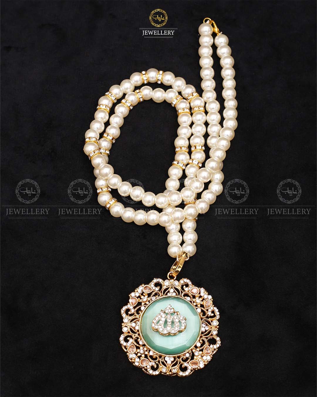 Egyptian Allah pandent with mala-2438 Nayab Jewellery