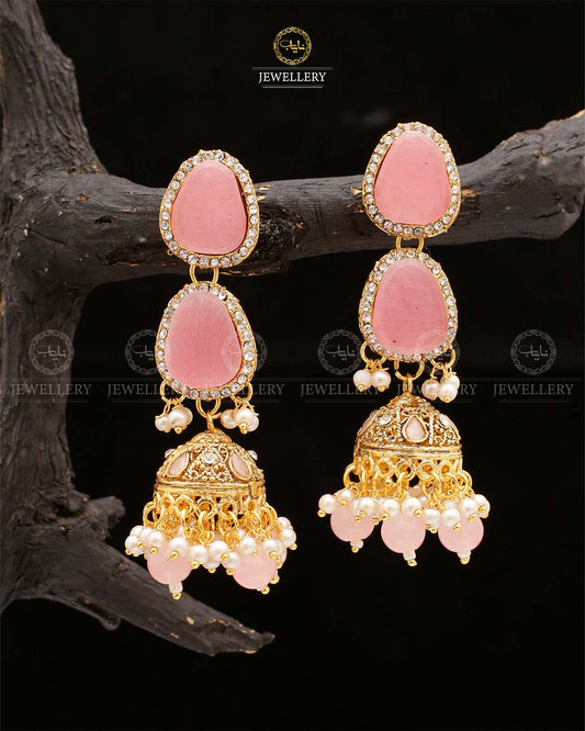 Shahi Long Jhumka-2563-Golden Nayab Jewellery