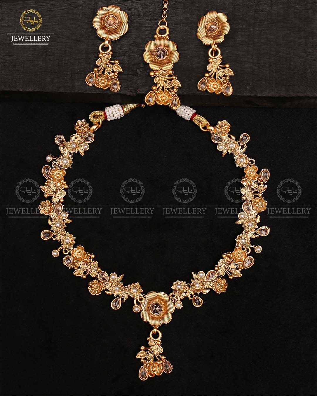 Indian Rajwadi Necklace set with tika-2429