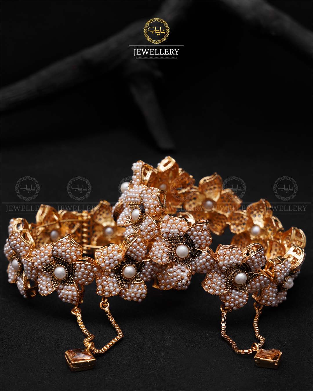 Premium quality Nauratan Flower Openable Bangles (Pair) -NJ-1354