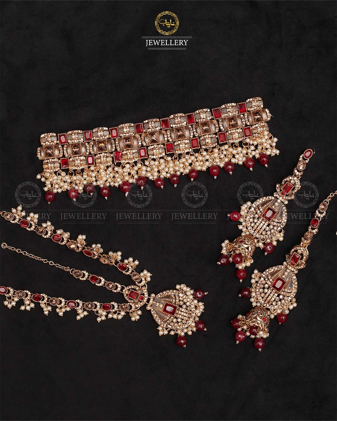 Rajwadi Chokar Bridal set with matha patti-2254-Golden