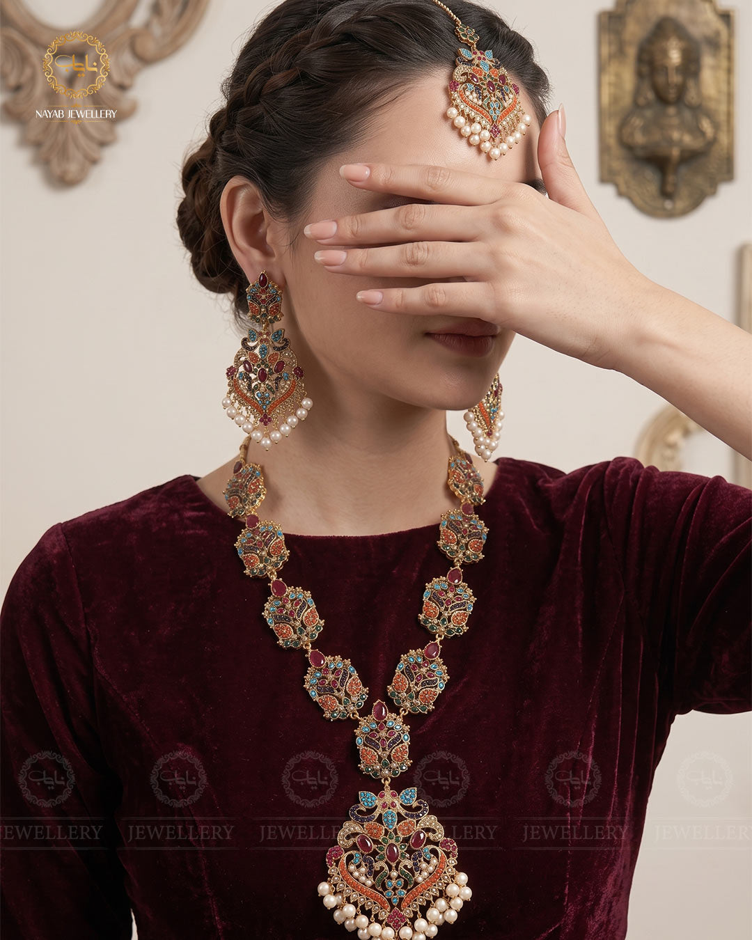 Urooj Traditional Noratan Mala set (original)-2642