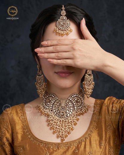 Zampa Kundan Bridal set -2255-Golden
